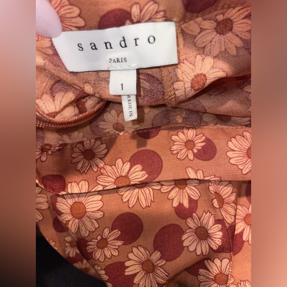 SANDRO Pascaline Floral-Print Skirt - Neutrals US Size 4 - Picture 9 of 15